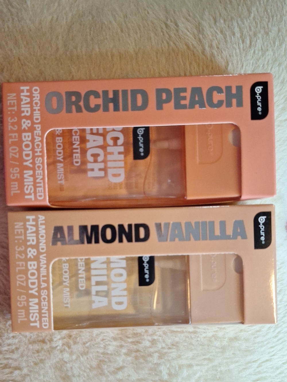 Bpure Orchid Peach & Almond Vanilla Hair & Body Mist Duo - Peach and Beige